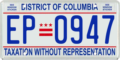 DC license plate EP0947