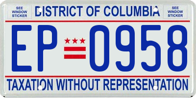 DC license plate EP0958