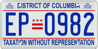 DC license plate EP0982