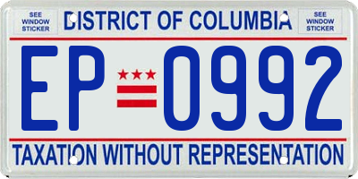 DC license plate EP0992