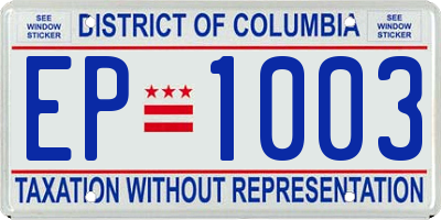 DC license plate EP1003