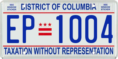 DC license plate EP1004