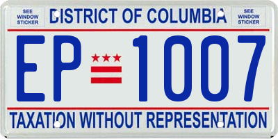 DC license plate EP1007