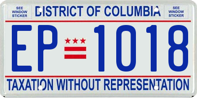 DC license plate EP1018