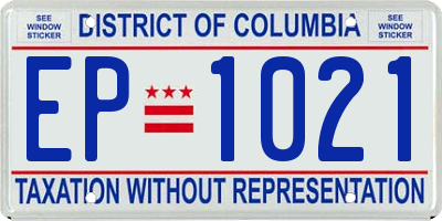 DC license plate EP1021