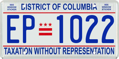 DC license plate EP1022