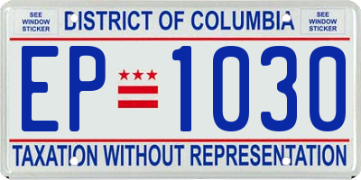DC license plate EP1030