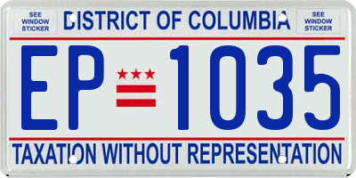 DC license plate EP1035