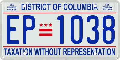 DC license plate EP1038