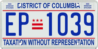 DC license plate EP1039