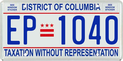 DC license plate EP1040