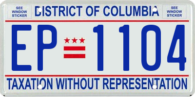 DC license plate EP1104