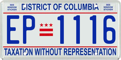 DC license plate EP1116