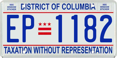 DC license plate EP1182