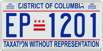 DC license plate EP1201