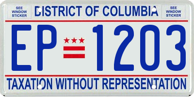 DC license plate EP1203