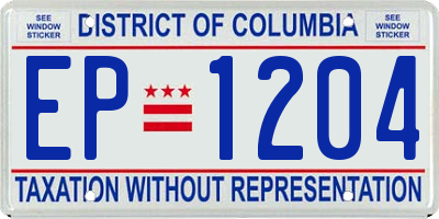 DC license plate EP1204