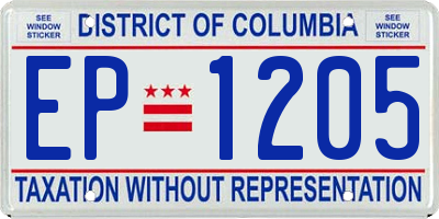 DC license plate EP1205