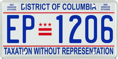 DC license plate EP1206