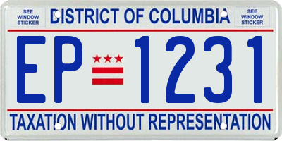 DC license plate EP1231