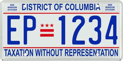 DC license plate EP1234