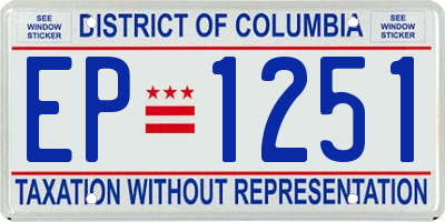 DC license plate EP1251