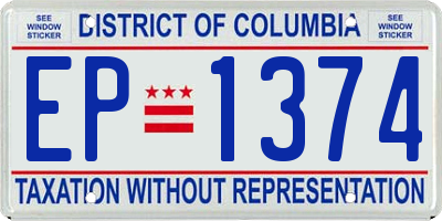 DC license plate EP1374