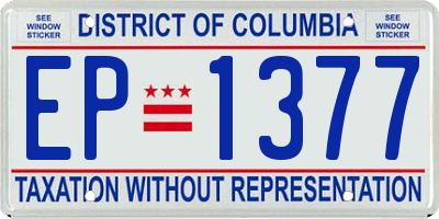 DC license plate EP1377