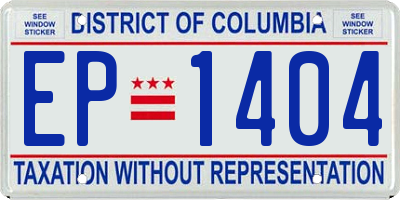 DC license plate EP1404