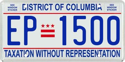 DC license plate EP1500
