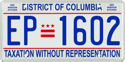 DC license plate EP1602