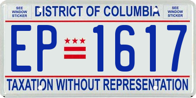 DC license plate EP1617