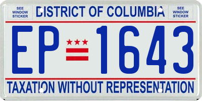 DC license plate EP1643