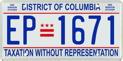 DC license plate EP1671