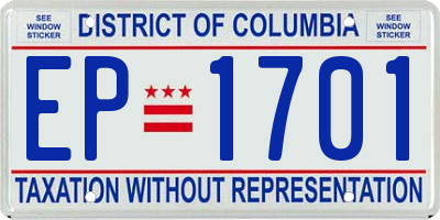 DC license plate EP1701