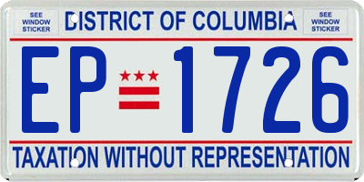DC license plate EP1726