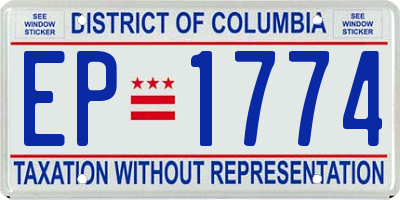 DC license plate EP1774