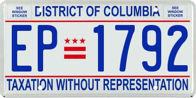 DC license plate EP1792