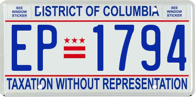 DC license plate EP1794