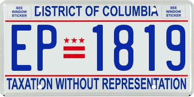 DC license plate EP1819