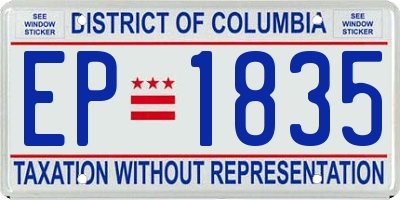 DC license plate EP1835