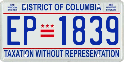 DC license plate EP1839