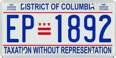 DC license plate EP1892