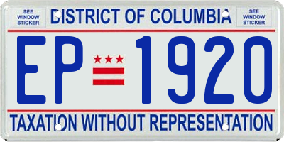 DC license plate EP1920