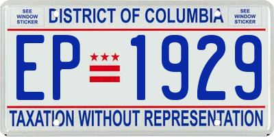 DC license plate EP1929