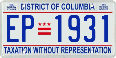 DC license plate EP1931
