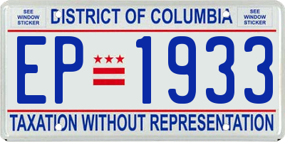 DC license plate EP1933