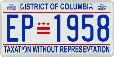 DC license plate EP1958
