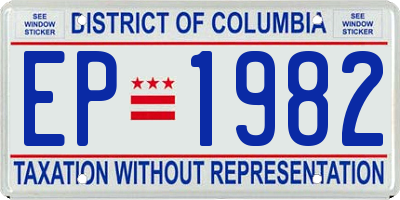 DC license plate EP1982