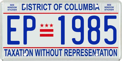 DC license plate EP1985